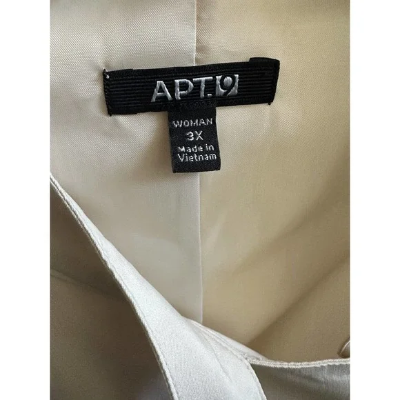 Apt. 9 Moto Jacket Birch Cream Gold Accents Lined Zip Lightweight Plus Size 3X - Picture 7 of 10